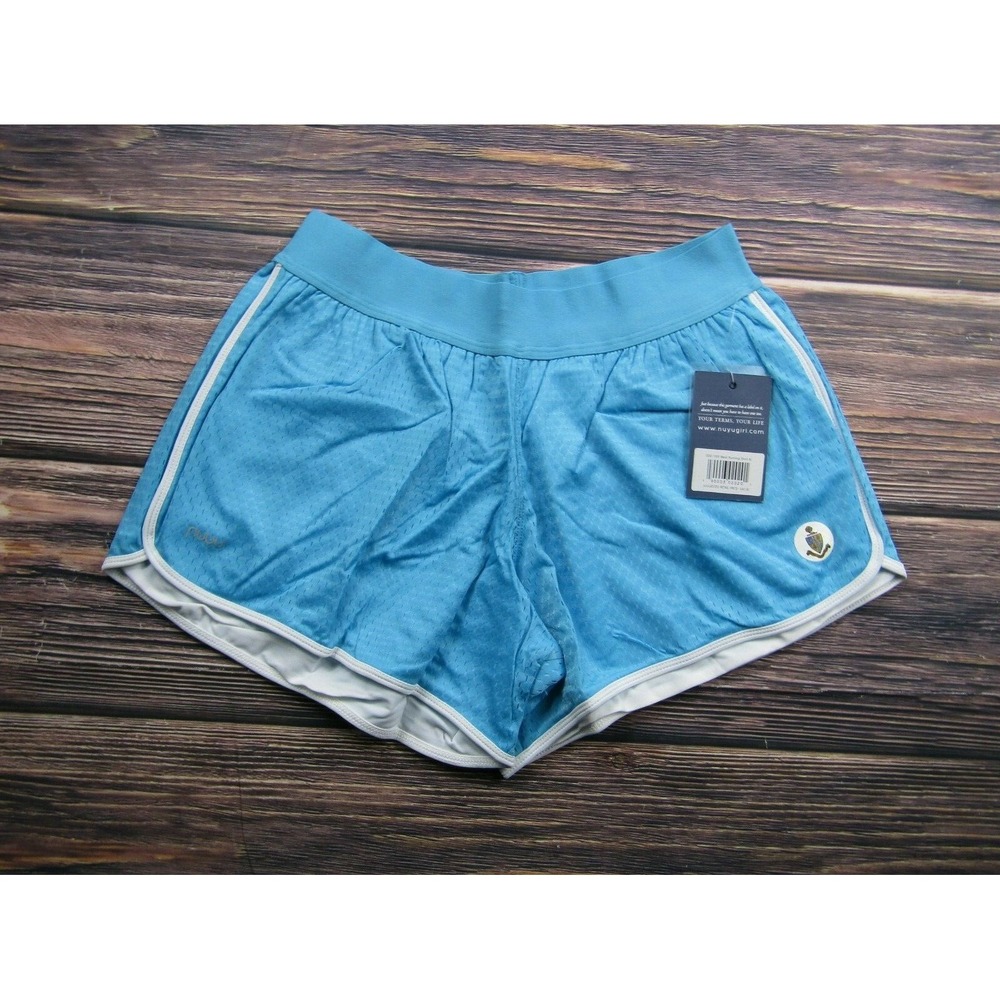 NUYU NEW Womens XL Tri Delta Delt Sorority Blue Mesh Running‎ Yoga Shorts